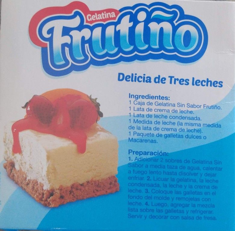 GELATINA SIN SABOR FRUTIÑO 7.5gr (5 pack)